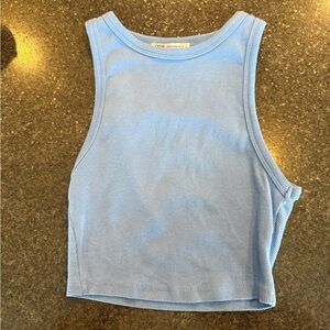 Zara Light Blue Ribbed Tank Top
